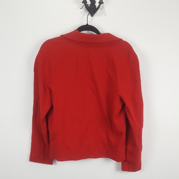St John Sport Small Red Zipper Jacket Sweater - Picture 2 of 6